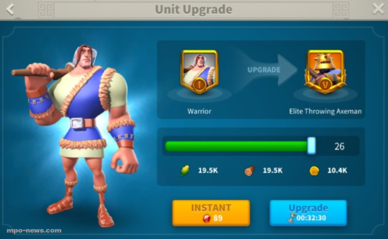 upgrade pasukan di Rise of Kingdoms